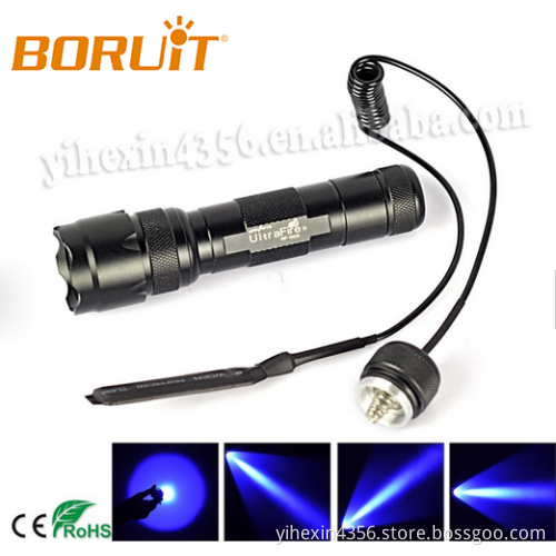 Hot Sale 502B Blue Light led rechargeable Flashlight 1pc XPE Torch Light with tail switch